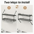 thumbnail image 5 of KES Pot Rack Wall Mounted 30 inch Pots and Pans Hanging Rack for Kitchen Storage, 2-Tier Wall Shelf with Guard Rail Organizer with 12 Hooks, 5 of 11
