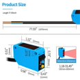 thumbnail image 2 of Photoelectric Sensor Switch NO+NC,DC10-30V,Distance:80cm/31.52inch, AE3Z-D61,Reflective Photovoltaic, 2 of 5