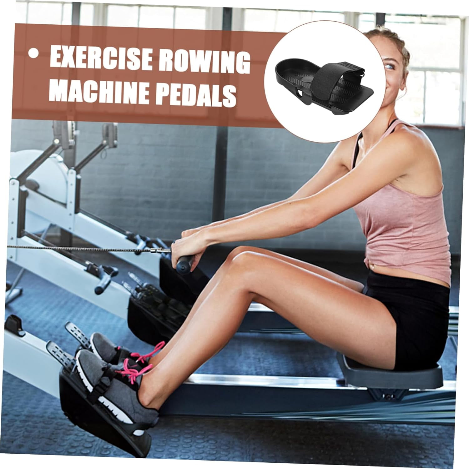 YVE 1 Pair Rowing Machine Foot Pedals Rowing Machine Accessories Home Rowing Machine Pedals Rowing Machine Supplies Road Rowing Machine Pedals Gym