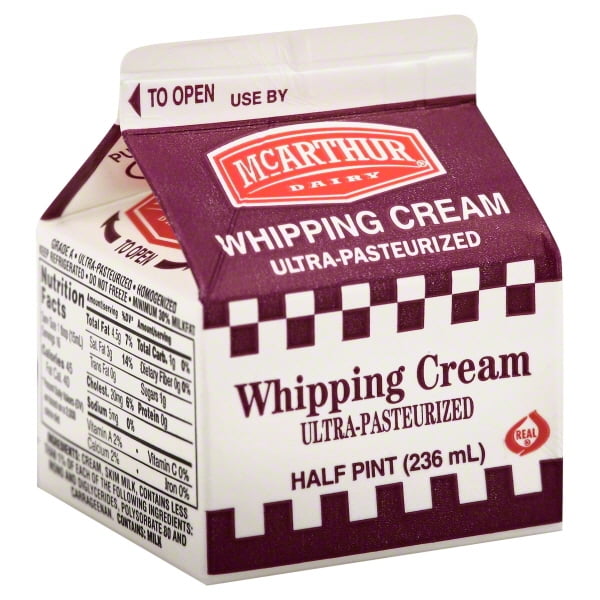 Mcarthur Dairy Whipping Cream Half Pint Walmart Com Walmart Com