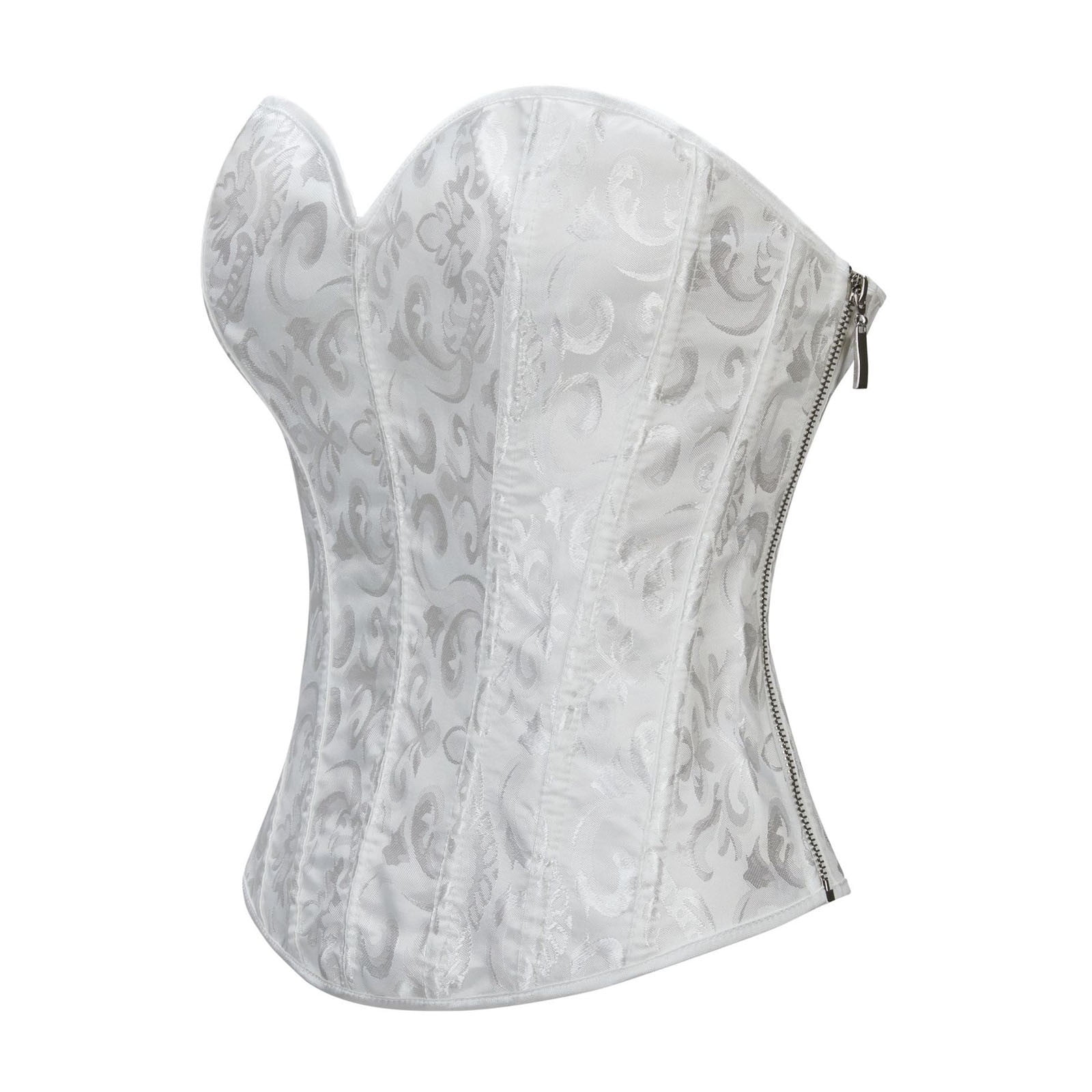 Luxalzxs White Corset Top for Women Strapless Lace Up Boned