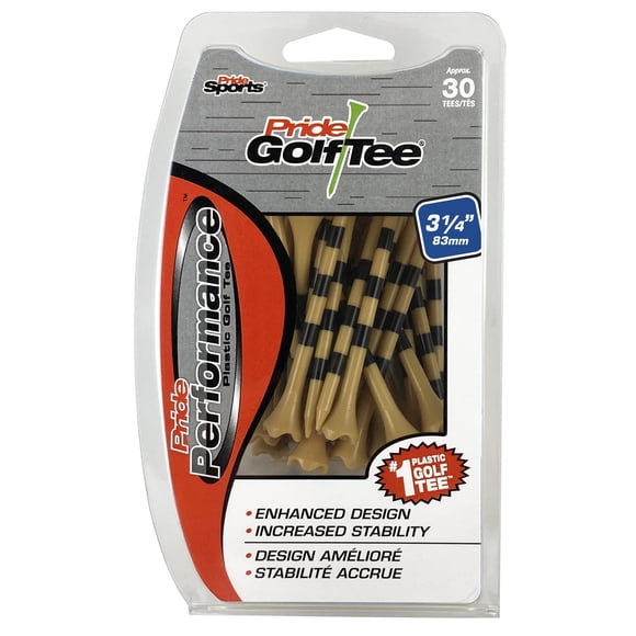 Pride Golf Tee Performance Tees de golf a rayas (paquete de 30) 3-1/4"" Natural EVS3143053