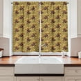 thumbnail image 2 of Ambesonne Western Kitchen Curtains, Vintage Hats and Boots, 55"x39", Khaki Dark Brown Scarlet, 2 of 3
