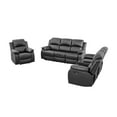 thumbnail image 6 of PonLiving Furniture Cali 3 Piece Faux Leather Reclining Living Room Set Black, 6 of 7