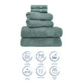 thumbnail image 5 of Hencely 6-Piece Turkish Cotton Bath Towel Set – 2 Bath Towels, 2 Hand Towels & 2 Washcloths – Soft, Absorbent, Quick Dry – Dark Green, 5 of 7