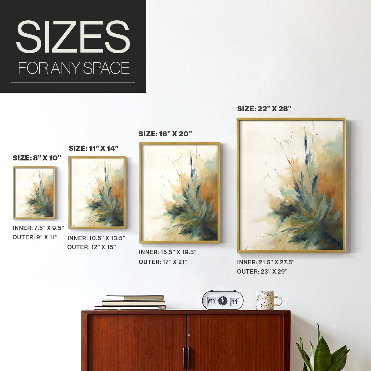 Desert Song II Framed Print in Gold Solid Wood Framed Print No Nail Hanging