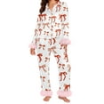 thumbnail image 2 of BILIKEYU Heart Print Valentine Pajama Set for Women Fleece Warm Pink, 2 of 5