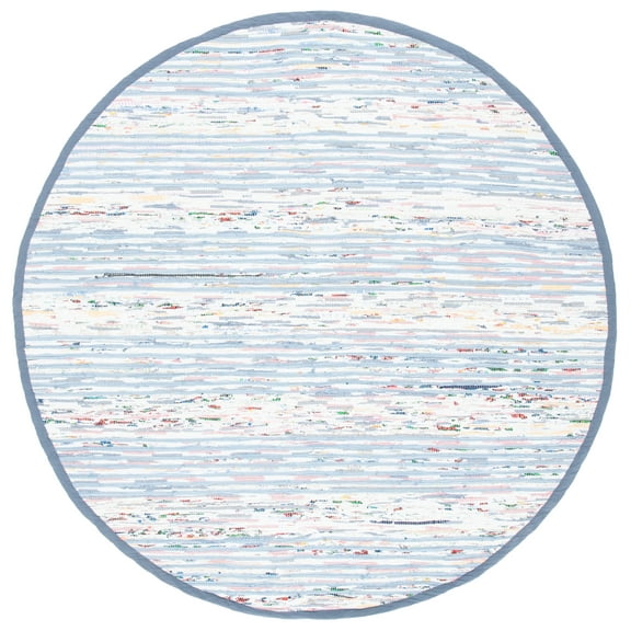 SAFAVIEH Montauk Randa Distressed Area Rug, Blue/Ivory, 6' x 6' Round