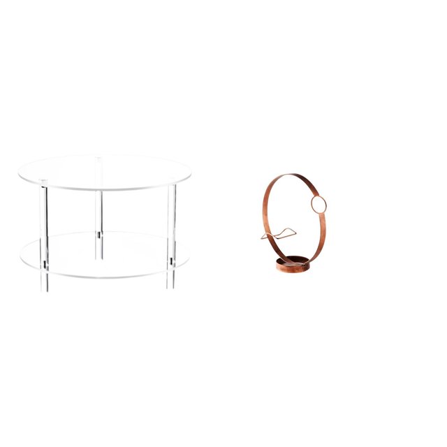 Mesa Auxiliar De Hierro Y Acrílico Con Almacenamiento Para Botellas De Vino. Mesita De Noche Compacta, Fácil De Armar, Ideal Para Sala De Estar, Baño Y Organización Del Hogar.