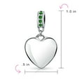 thumbnail image 4 of Bling Jewelry Womens A-Z Monogram Green Crystal Initial Heart Dangle Bead Charm, 4 of 4