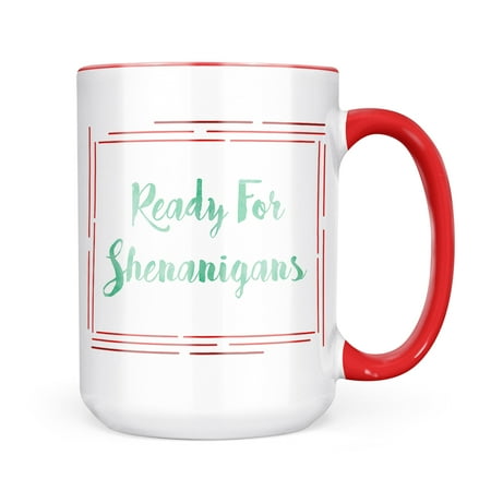

Christmas Cookie Tin Ready For Shenanigans St. Patrick s Day Green Watercolor Mug gift for Coffee Tea lovers