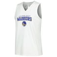 thumbnail image 2 of Women's Levelwear White Golden State Warriors Paisley Peekaboo Tank Top, 2 of 3