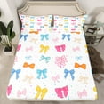 thumbnail image 2 of Manfei Cute Ribbon Bed Sheets Set Queen Size, Kawaii Princess Bowknot Bedding Queen Size, Polka Dots Queen Sheet Sets, Super Cozy Room Decor, 4 Pieces, 2 of 7