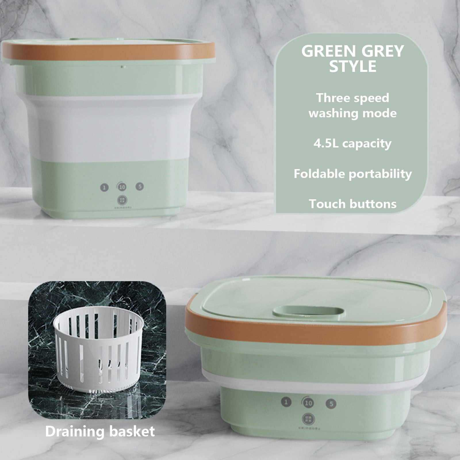 Qholemyo 6L Folding Portable Mini Washing Machine - Dehydratable Small Washer, Purification Function For Underwear