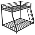 Over Full Bunk Bed with Metal Frame, Guardrail and Ladder, SpaceSaving