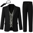 thumbnail image 2 of SANMIO Boys Suit 4 Piece Slim Fit Boys Suits Jacket Vest Pants Tie for Kids Suits Sets Boy Formal Tuxedo Set, 2 of 8