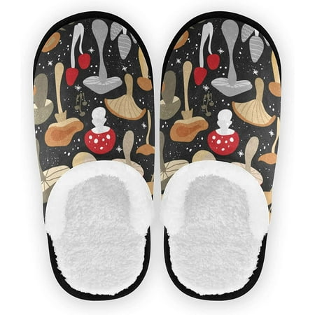 White Mushroom Chanterelles Slippers for Women Men Funny House Slippers