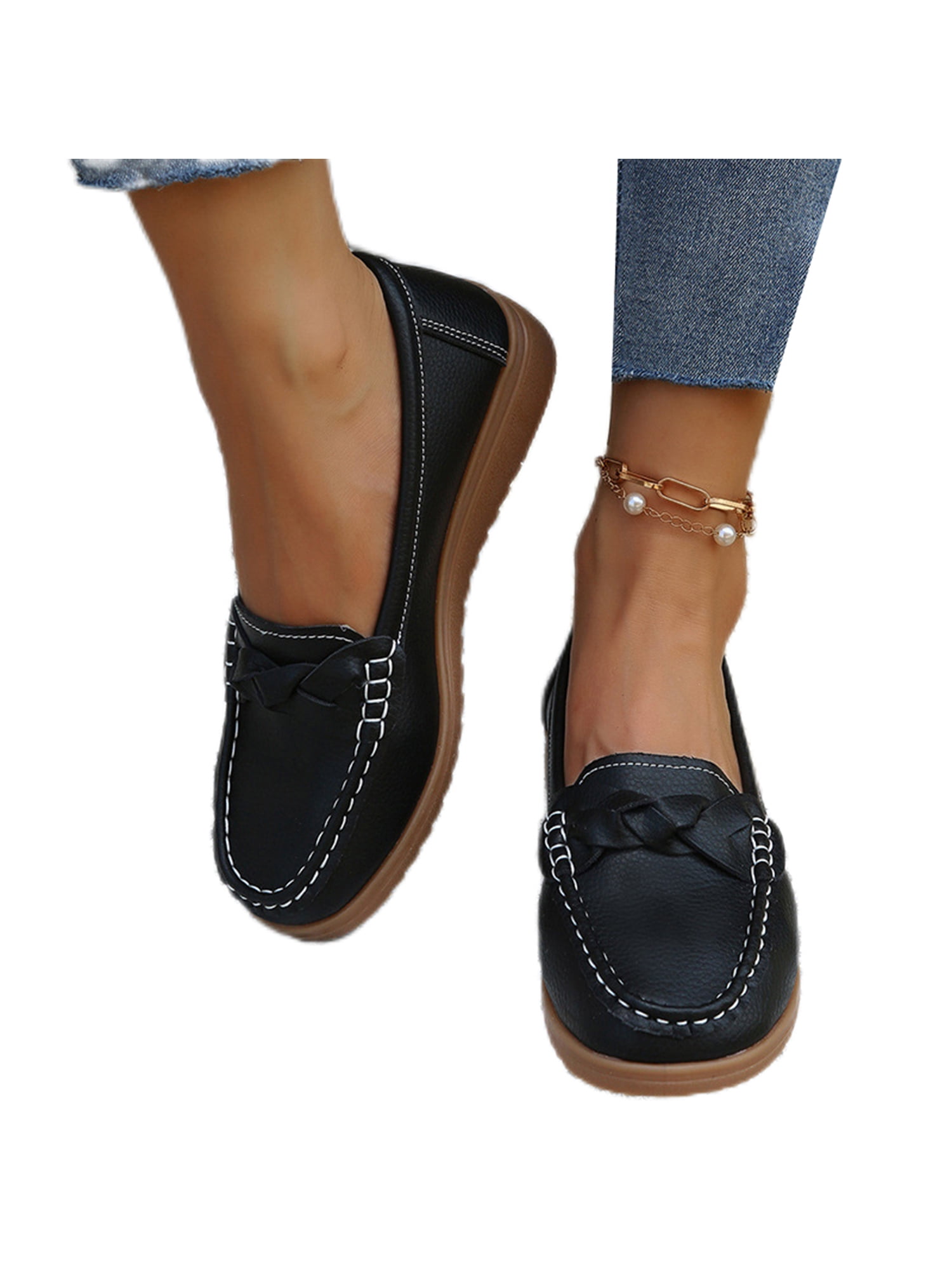 Womens Shoes Flats and flat shoes Loafers and moccasins Geox Leather Loafer in Black 