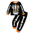 thumbnail image 2 of Gunia Halloween Pajamas Kids Boys Girls Skeleton Print Long Sleeve Top And Pants 2 Piece Pj'S Sleepwear Jammies Black, 2 of 6