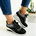 thumbnail image 2 of Gvdentm Women Atheltic Sport Running Shoes Lightweight Casual Walking Sneakers Walking Sneakers for Women Mesh Comfy Shoes Z02-Black,8, 2 of 8