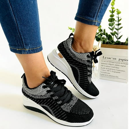 

Medcursor Women Running Sport Casual Shoes Black Female 7.5
