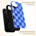 thumbnail image 4 of Blue Checkerboard Phone Case, Stylish Grid Pattern iPhone Cover, Unique Artistic Protective Case for iPhone 17 16 15 14 13 12 11 Pro Plus Mini, 4 of 6