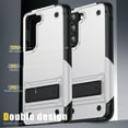thumbnail image 5 of Designed for Samsung Galaxy S21 FE Armor Case, [Kickstand Function] [Hard PC + Soft TPU Reinforced Drop Protection] Shockproof Anti-drop Hybrid Phone Case for Samsung Galaxy S21 FE - White, 5 of 7