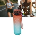 thumbnail image 4 of Water Bottle, Food Grade Plastic Reusable Bounce Cover Small Water Bottle With Sticker Rope For Cycling For Gym For Office Purple Cover Gradient,Red Cover Gradient, 4 of 8