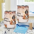 thumbnail image 4 of Happy Thanksgiving English Springer Spaniel Welcome Thankful Fall Autumn Pumpkin 12oz Stainless Steel Wine Tumbler Insulated Cup with Lid Springers Dog Lover Gifts - 02021, 4 of 5