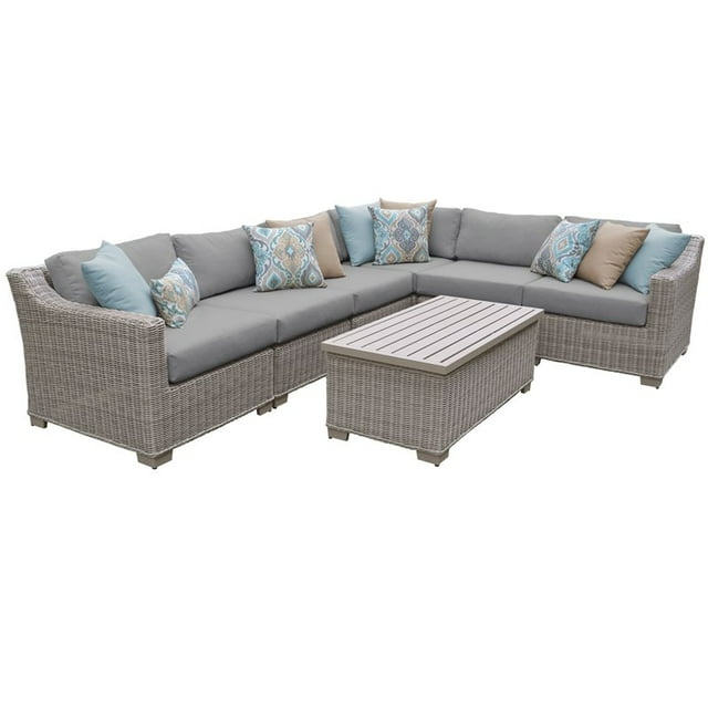 Coast 7 Piece Outdoor Wicker Patio Furniture Set 07b