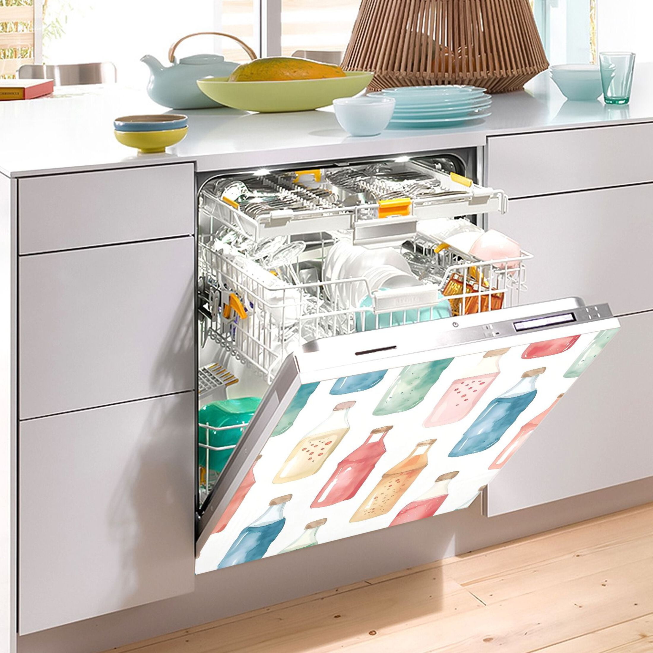 Dishwasher Magnetic Sticker 23x26 Inch Refrigerator Magnetic Sticker Washing Machine Magnetic Sticker Kitchen Panel Magnetic Sticker Home Decor Cartoon Soda Bottle