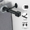 thumbnail image 2 of Single Curtain Rods,with Square Cylindrical Aluminum Alloy Finials,1 Inch Heavy Duty Drapery Rods Adjustable Length 36-72"(3-6ft),Matte Black, 2 of 14