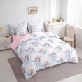 thumbnail image 3 of Manfei Kid Romantic Rose Bedding Comforter Set 7pcs, Cartoon Blue Bow-tie Queen Bedding Sets, Chic Buffalo Plaid Reversible Queen Sheet Sets, Lightweight Room Decor, 3 of 7