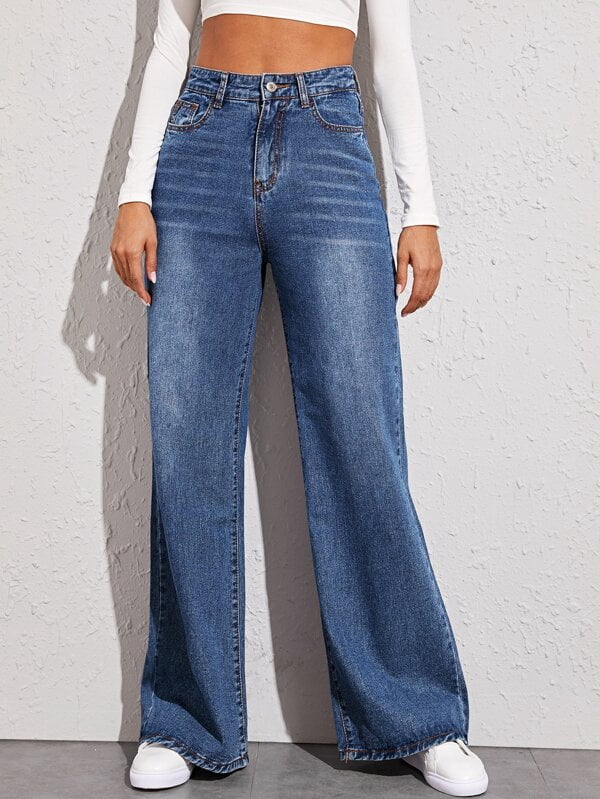 high-rise wide-leg jeans | Walmart Canada
