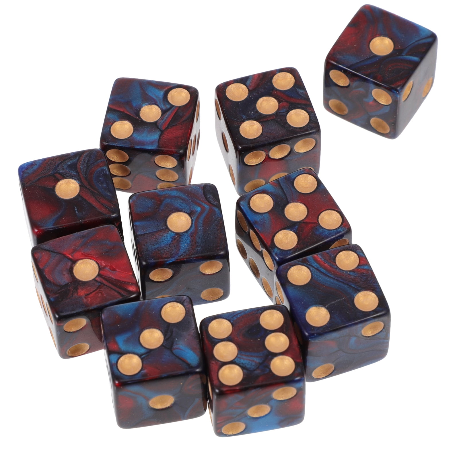 10pcs Simple Game Dices Funny Game Dices Acrylic Dot Dices 16mm Dices 6