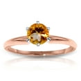 thumbnail image 3 of Galaxy Gold 14k Solid Rose Gold Solitaire Ring 0.65 Carat Natural Citrine (8.5), 3 of 5