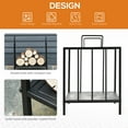thumbnail image 4 of Outsunny 17.5" Firewood Rack, Metal Wood Storage Holder with Handles, 4 of 10