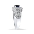 thumbnail image 2 of Bague Vintage Saphir Bleu & Diamant 1 5/8ct Or Blanc 14K, 2 of 4