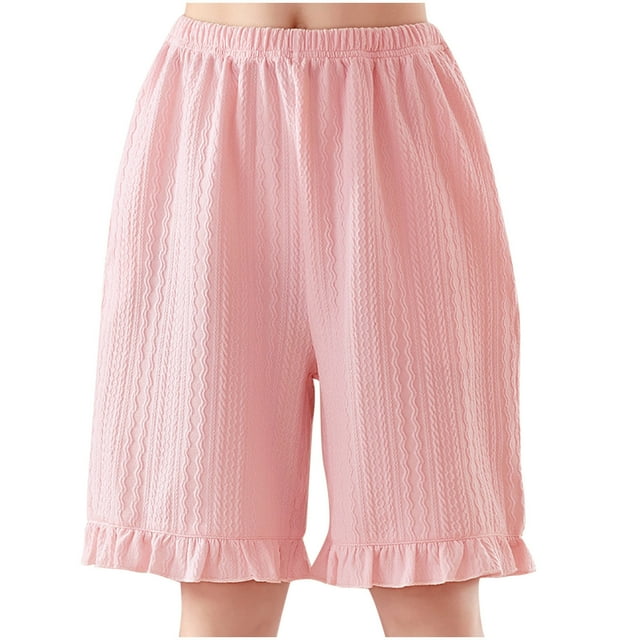 Odeerbi 3-14 Años Niñas Bermudas de Pantalones Cortos de Pijama de Algodón Pantalones Cortos de Pijama Con Volantes Pantalones Cortos de Elásticos Pantalones Cortos Deportivoses