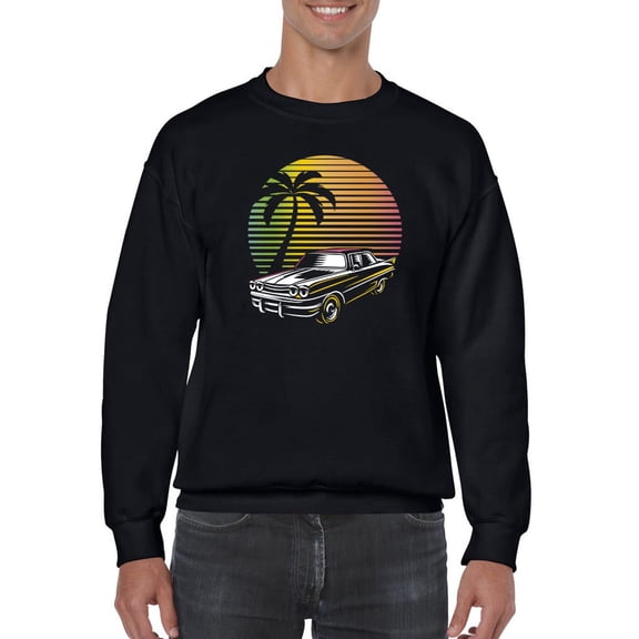 Sunset Car Sweatshirt Men -GoatDeals Designs, Male 4X-Large