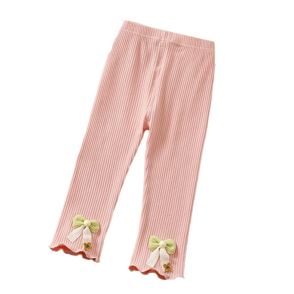 XBASW 1-7 T Girls Leggings for Toddlers Kids Pit Stripe Stretch Pants Spring Fall Comfortable Cotton Bottoms Trousers