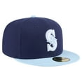 thumbnail image 3 of Men's New Era Navy/Light Blue Seattle Mariners Color Pack 2-Tone 59FIFTY Fitted Hat, 3 of 6