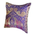 thumbnail image 2 of Purple Loving Elephant Peacock and Bird Silk Throw Pillow Cushion Cover Set, 2 of 6