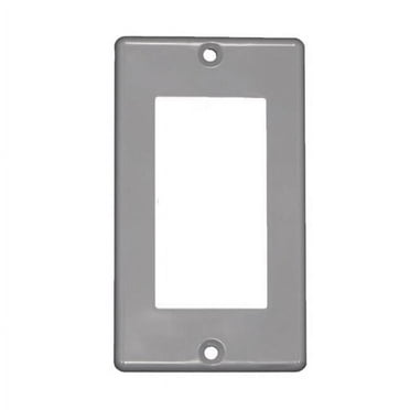 Box Rectangle Thermoplastic 1 Gang GFCI Cover, Gray