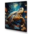 thumbnail image 2 of Designart "Glimmering Turtle In The Deep I" Animals Turtle Wall Decor, 2 of 7