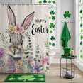 thumbnail image 5 of Bunny Happy Easter Shower Curtain Set with Hooks, Rustic Spring Floral Eggs Waterproof Fabric Bathroom Curtains Decor Home Accessories,72X 96 Inch Extra Long, 5 of 9