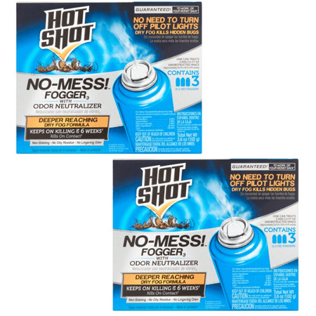 Hot Shot Fogger No-Mess With Odor Neutralizer, 6-Count,