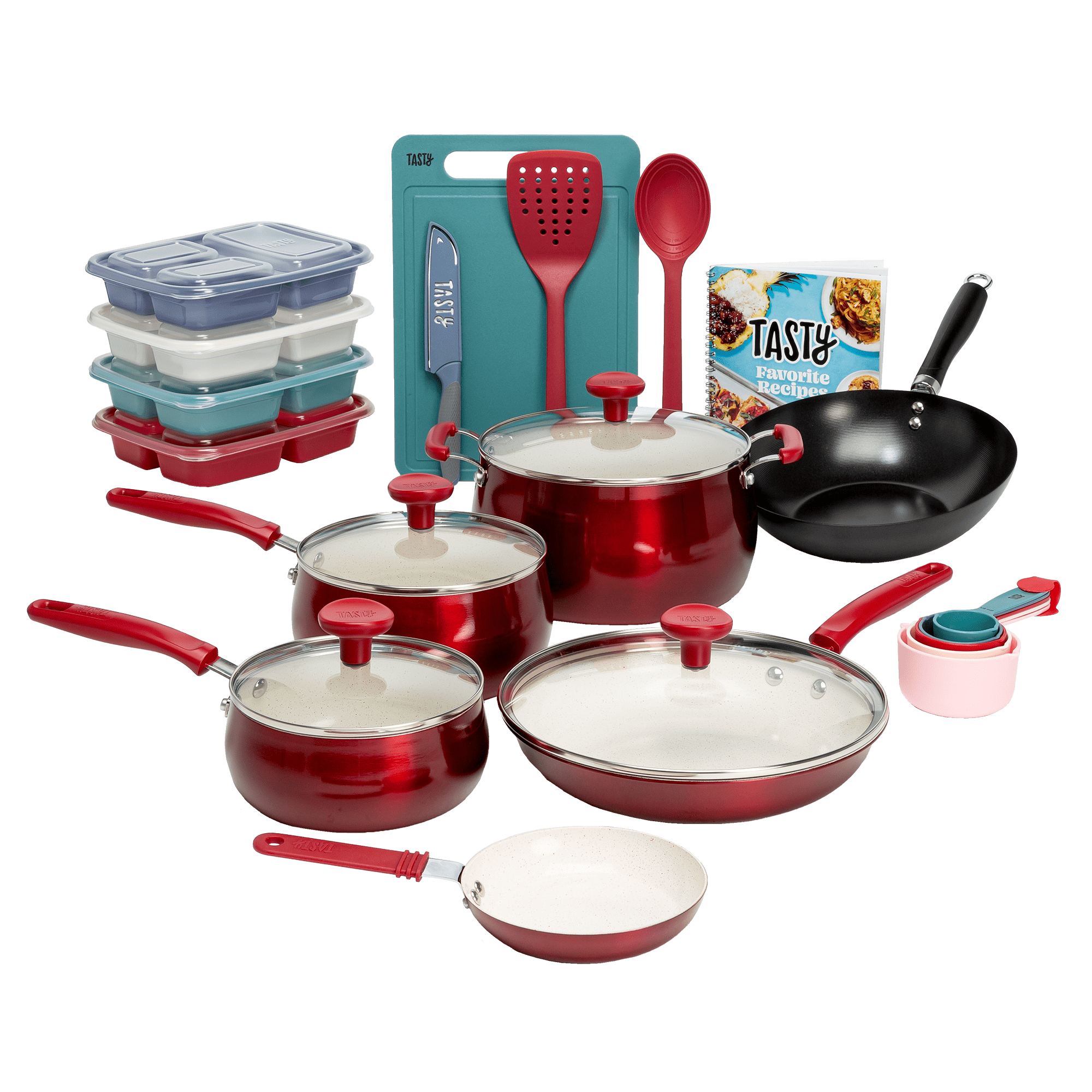 Tramontina 9 Piece Non stick Cookware Set Red
