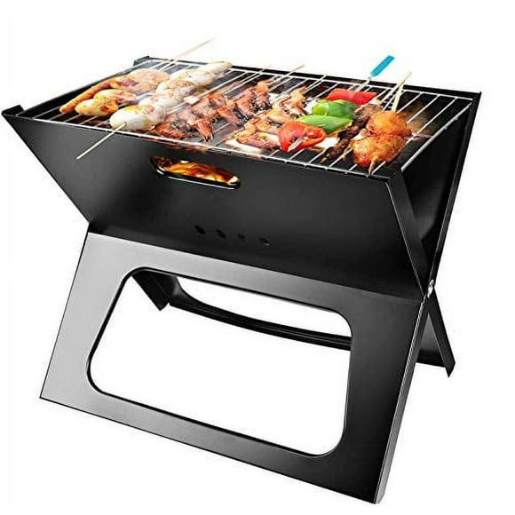 Portable Charcoal Grill, Moclever Space-saving & Foldable BBQ Barbecue Grill, Large Grilling Surface and Capacity Grill for Camping, Travel, Garden, Outdoor