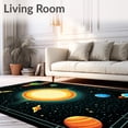 thumbnail image 2 of ODIKA 3'x5' Machine Washable Non-Slip Area Rug, Planet Hopping Absorbent Non Slip Machine High Traffic Rug, Black, 89139, 2 of 7